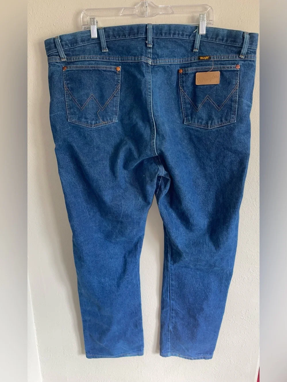 Wrangler Men's Relaxed Dark Blue Denim Jeans 48X32